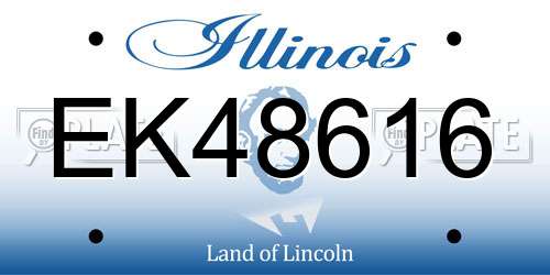 EK48616 Illinois License Plate
