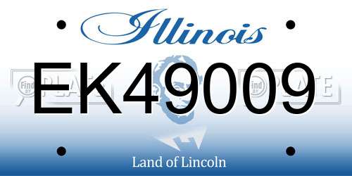 EK49009 Illinois License Plate