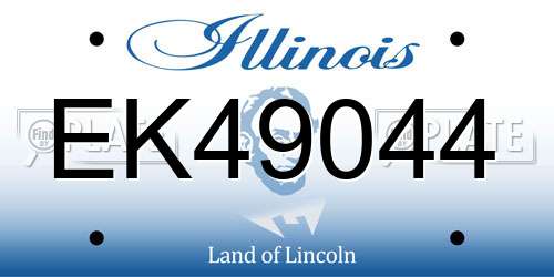 EK49044 Illinois License Plate