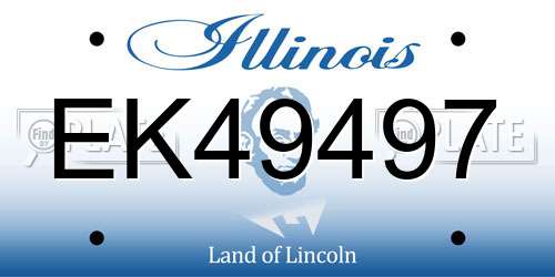 EK49497 Illinois License Plate