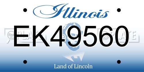 EK49560 Illinois License Plate