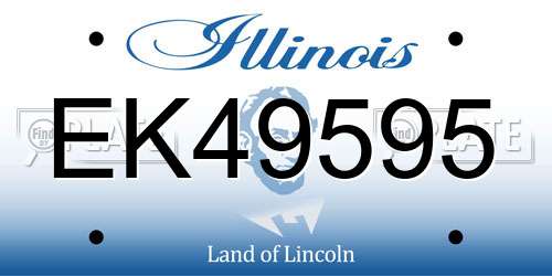 EK49595 Illinois License Plate