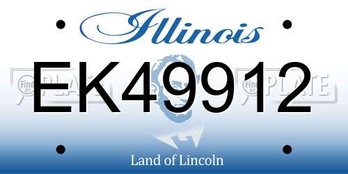 EK49912 Illinois License Plate