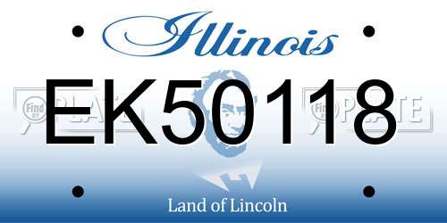 EK50118 Illinois License Plate