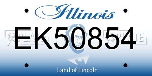 EK50854 Illinois License Plate