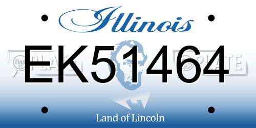 EK51464 Illinois License Plate