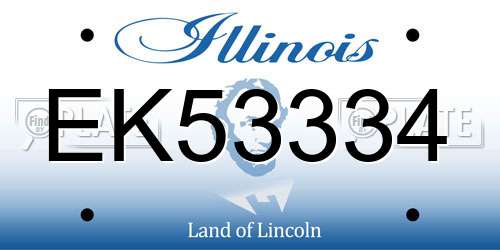 EK53334 Illinois License Plate