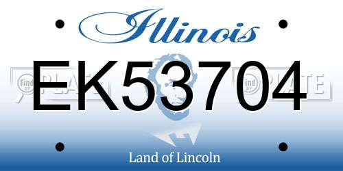 EK53704 Illinois License Plate