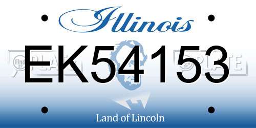 EK54153 Illinois License Plate