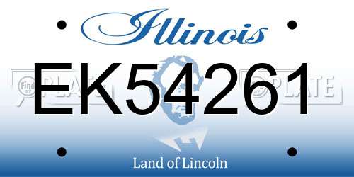 EK54261 Illinois License Plate