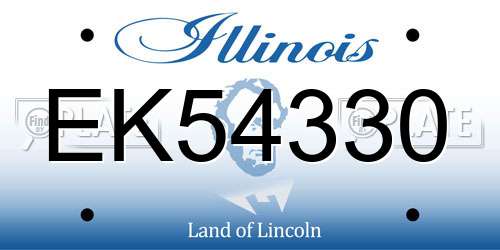 EK54330 Illinois License Plate