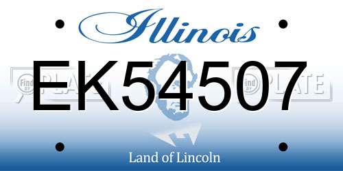 EK54507 Illinois License Plate