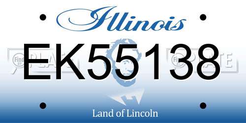 EK55138 Illinois License Plate