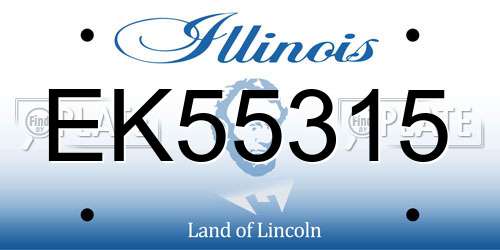 EK55315 Illinois License Plate
