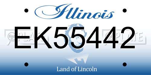 EK55442 Illinois License Plate