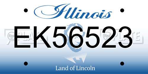 EK56523 Illinois License Plate