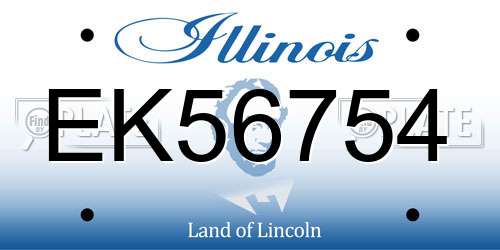 EK56754 Illinois License Plate