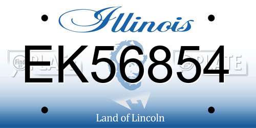 EK56854 Illinois License Plate