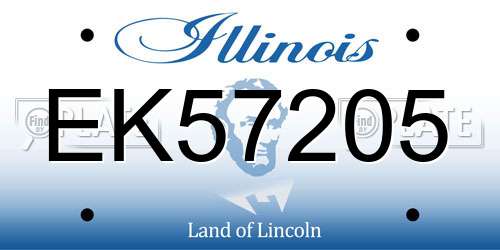 EK57205 Illinois License Plate