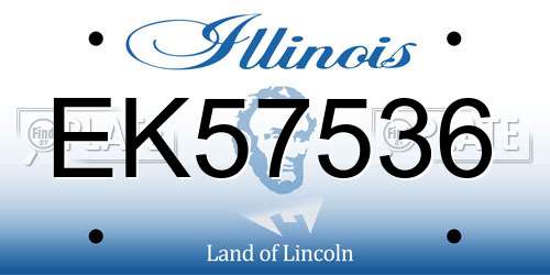 EK57536 Illinois License Plate