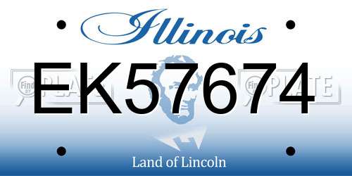 EK57674 Illinois License Plate
