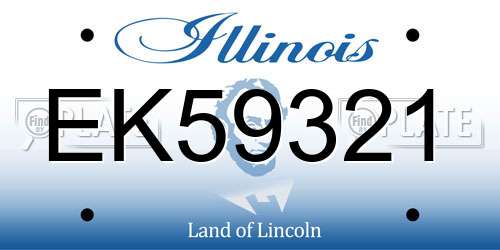 EK59321 Illinois License Plate