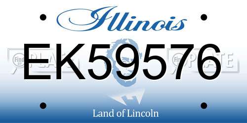 EK59576 Illinois License Plate