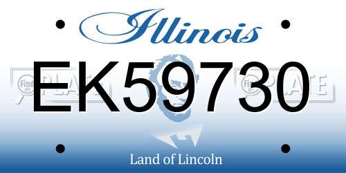 EK59730 Illinois License Plate
