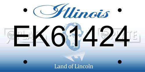 EK61424 Illinois License Plate