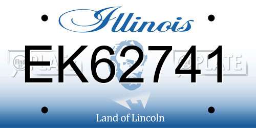 EK62741 Illinois License Plate