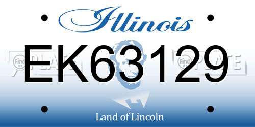 EK63129 Illinois License Plate