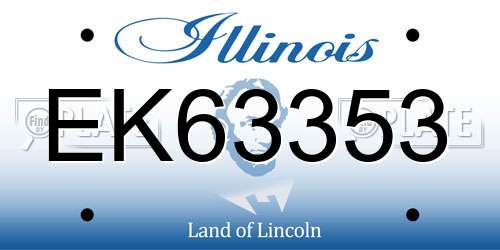 EK63353 Illinois License Plate