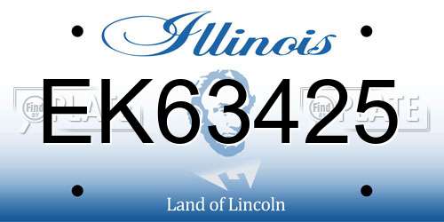 EK63425 Illinois License Plate