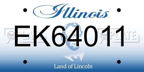 EK64011 Illinois License Plate