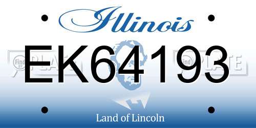 EK64193 Illinois License Plate