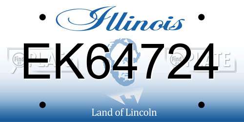 EK64724 Illinois License Plate