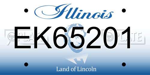 EK65201 Illinois License Plate