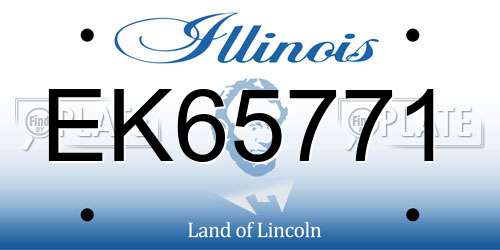 EK65771 Illinois License Plate