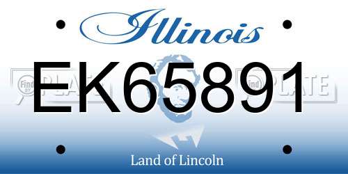 EK65891 Illinois License Plate