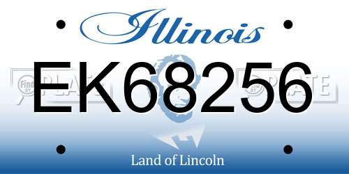 EK68256 Illinois License Plate