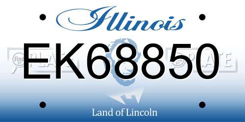 EK68850 Illinois License Plate