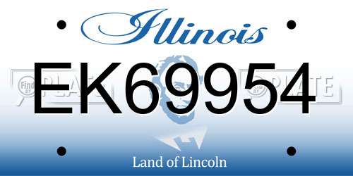 EK69954 Illinois License Plate