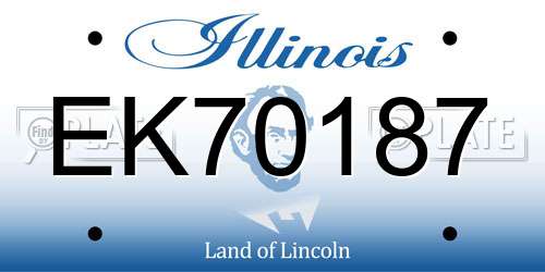 EK70187 Illinois License Plate