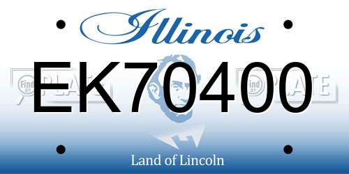 EK70400 Illinois License Plate