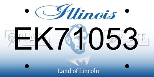 EK71053 Illinois License Plate