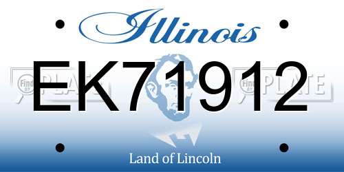 EK71912 Illinois License Plate