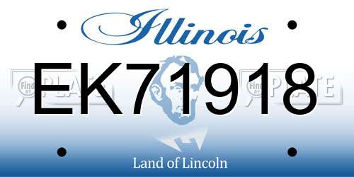 EK71918 Illinois License Plate