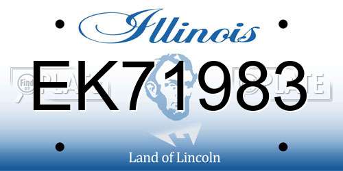 EK71983 Illinois License Plate