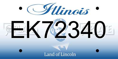 EK72340 Illinois License Plate