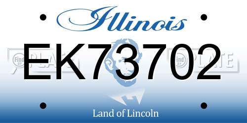 EK73702 Illinois License Plate
